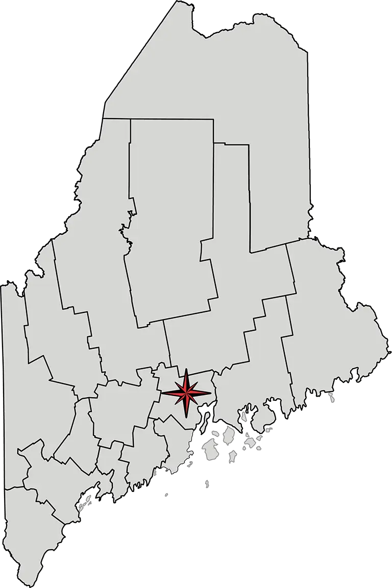 Map of Maine with Counties