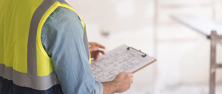 Worker with clipboard