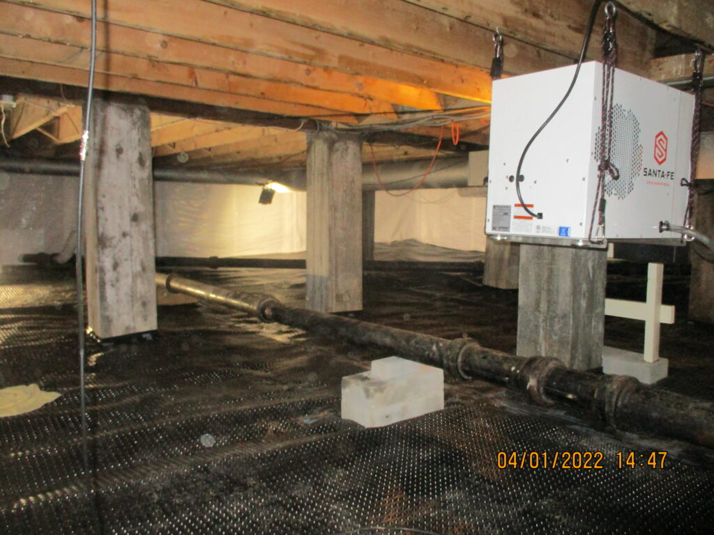 Stage 4 Dimpled Drainage Matting and Sealing of All Seams 1 Crawl Space Repair